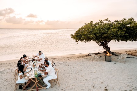 Aruba Private Beach Dinner Set Up
